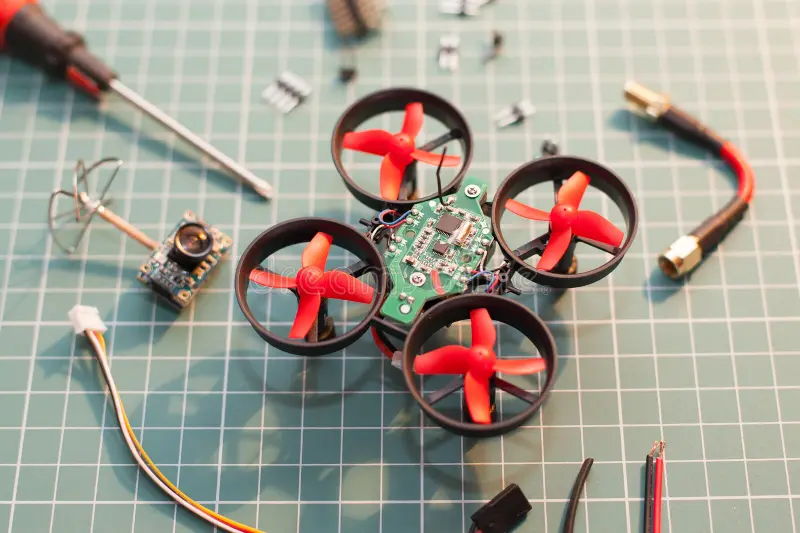 Engineer working on a UAV build